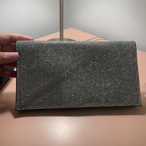 Crystal fold over dress clutch